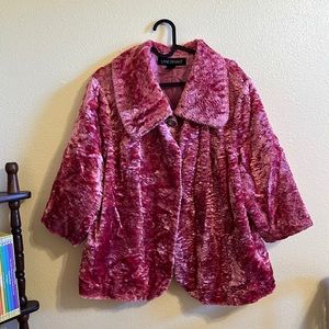 Lane Bryant Faux Fur Cropped Sleeve Jacket